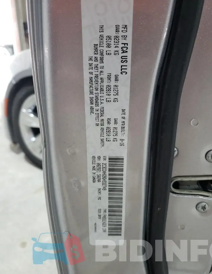 2C3CDXHG9GH332749 Photo# 12