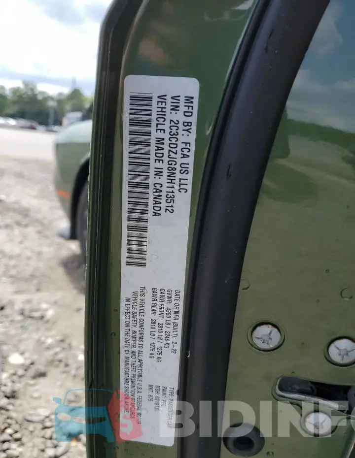 2C3CDZJG8NH113512 Photo# 12