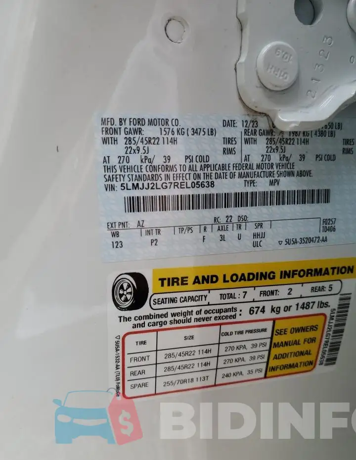 5LMJJ2LG7REL05638 Photo# 13