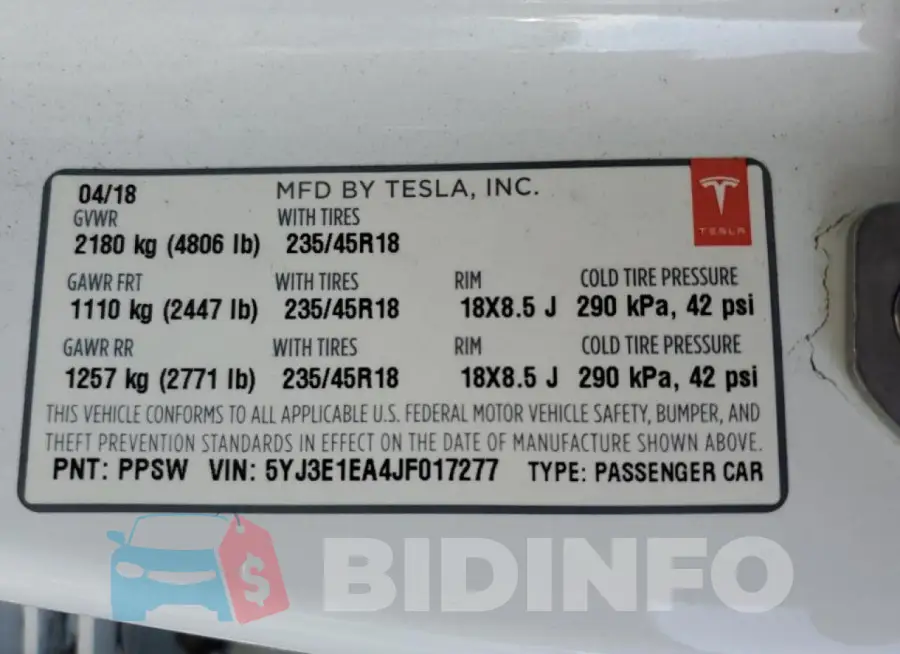 5YJ3E1EA4JF017277 Photo# 12