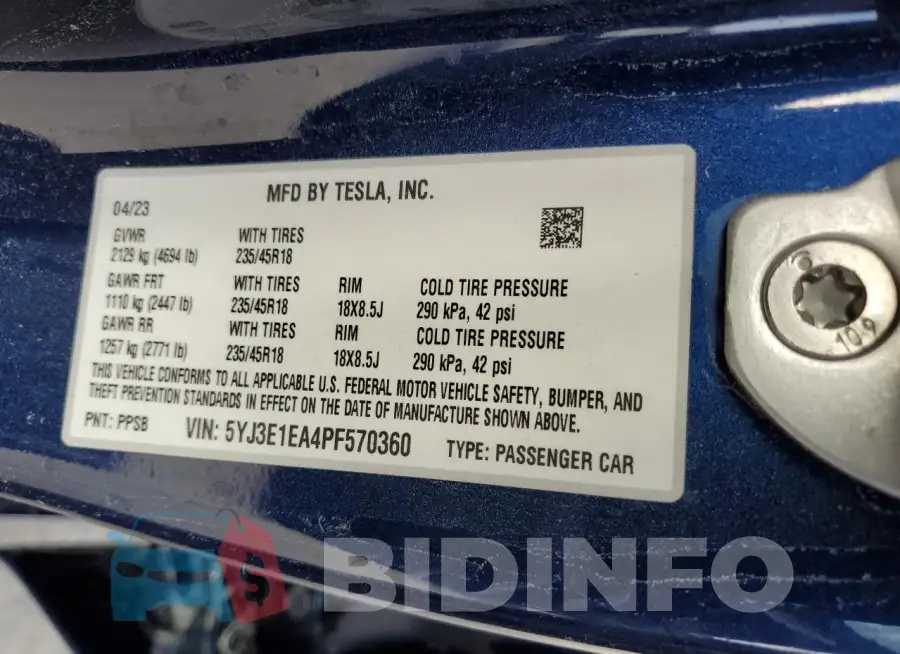 5YJ3E1EA4PF570360 Photo# 12