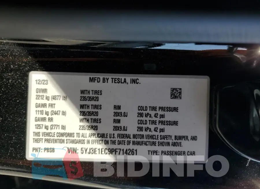 5YJ3E1EC9PF714261 Photo# 13