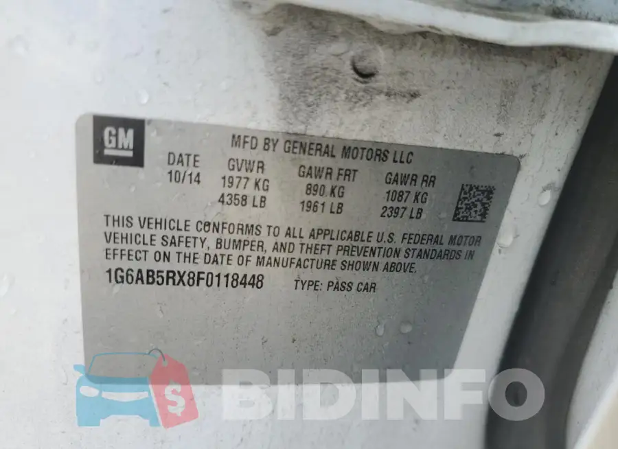 1G6AB5RX8F0118448 Photo# 12
