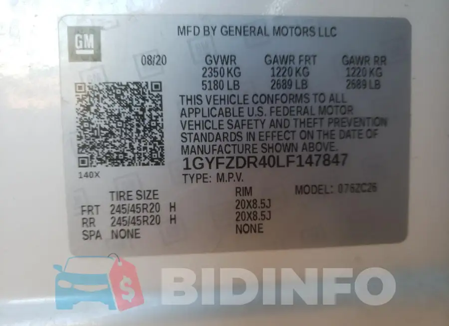 1GYFZDR40LF147847 Photo# 13