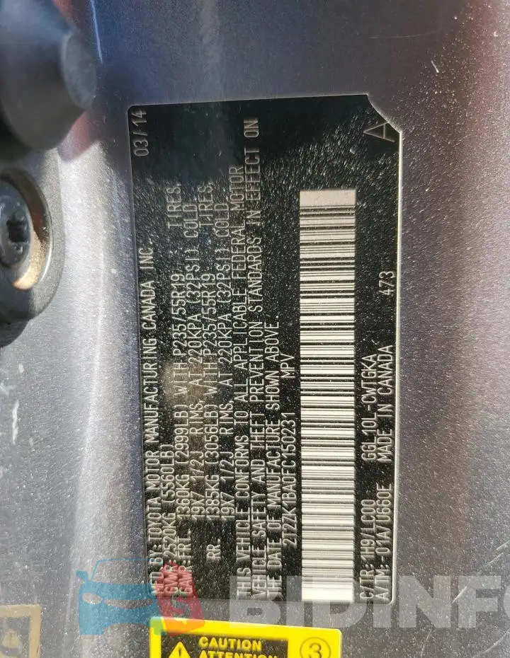 2T2ZK1BA0FC150231 Photo# 13