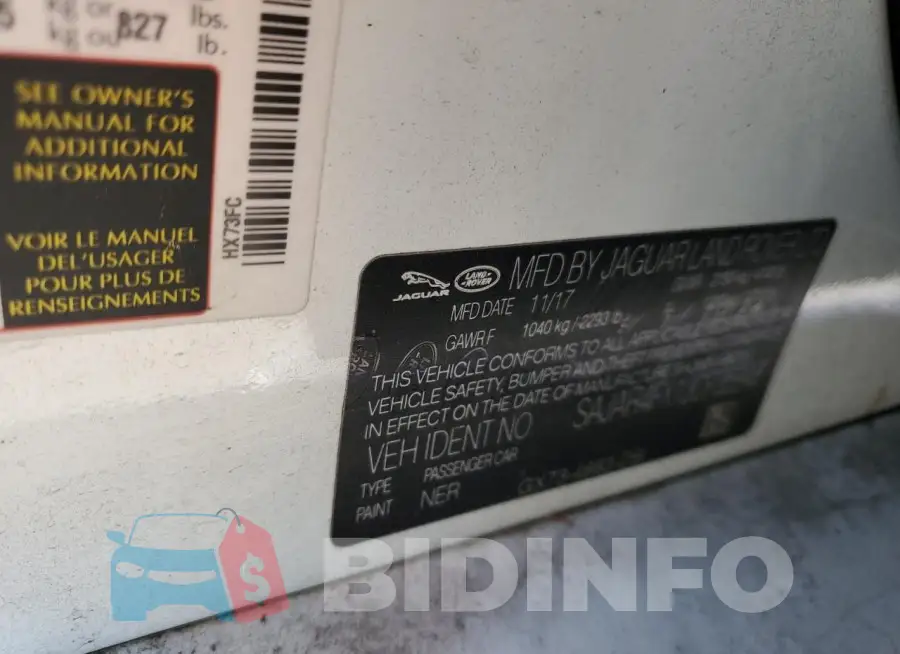 SAJAR4FX1JCP35948 Photo# 12