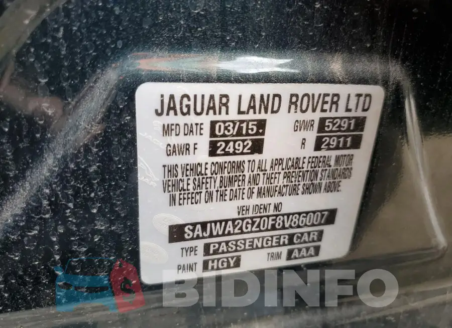 SAJWA2GZ0F8V86007 Photo# 12