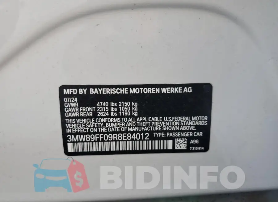 3MW89FF09R8E84012 Photo# 12