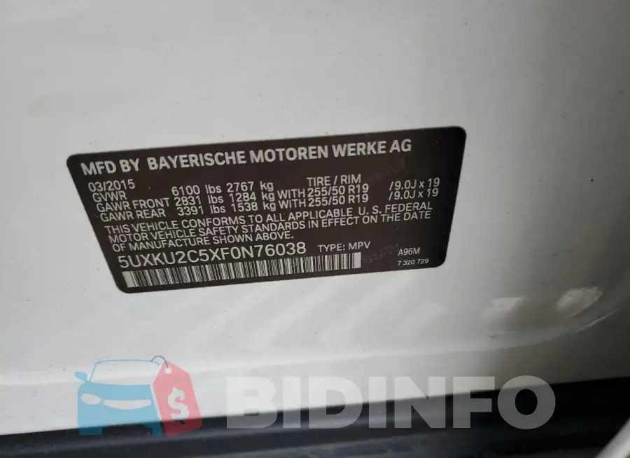 5UXKU2C5XF0N76038 Photo# 13