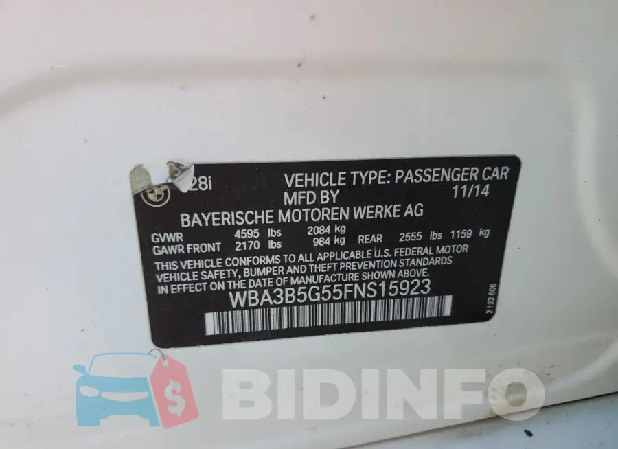 WBA3B5G55FNS15923 Photo# 13