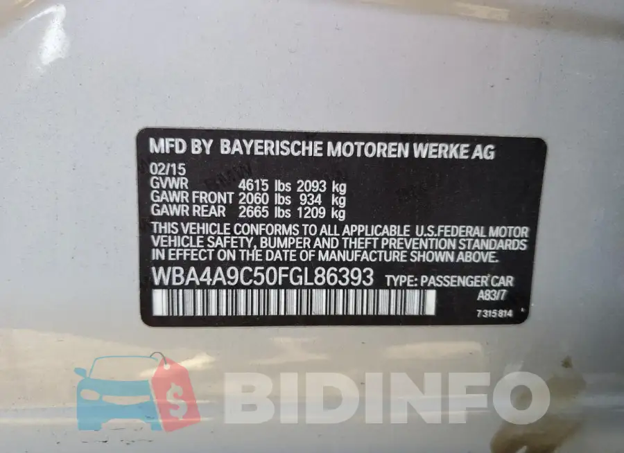 WBA4A9C50FGL86393 Photo# 12
