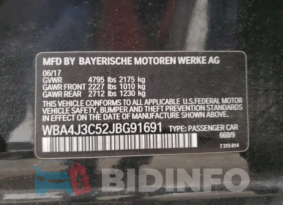 WBA4J3C52JBG91691 Photo# 13