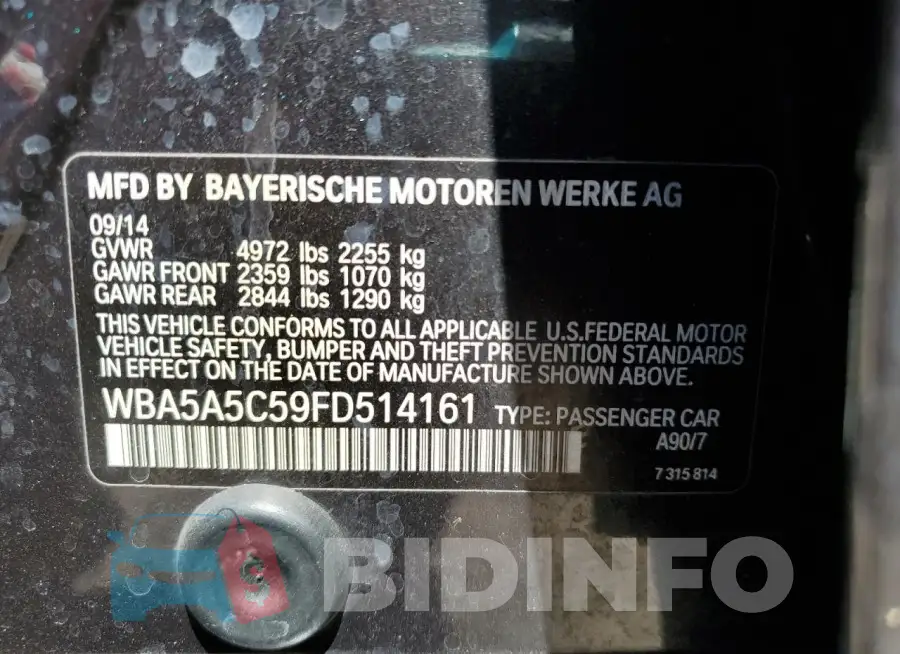 WBA5A5C59FD514161 Photo# 13