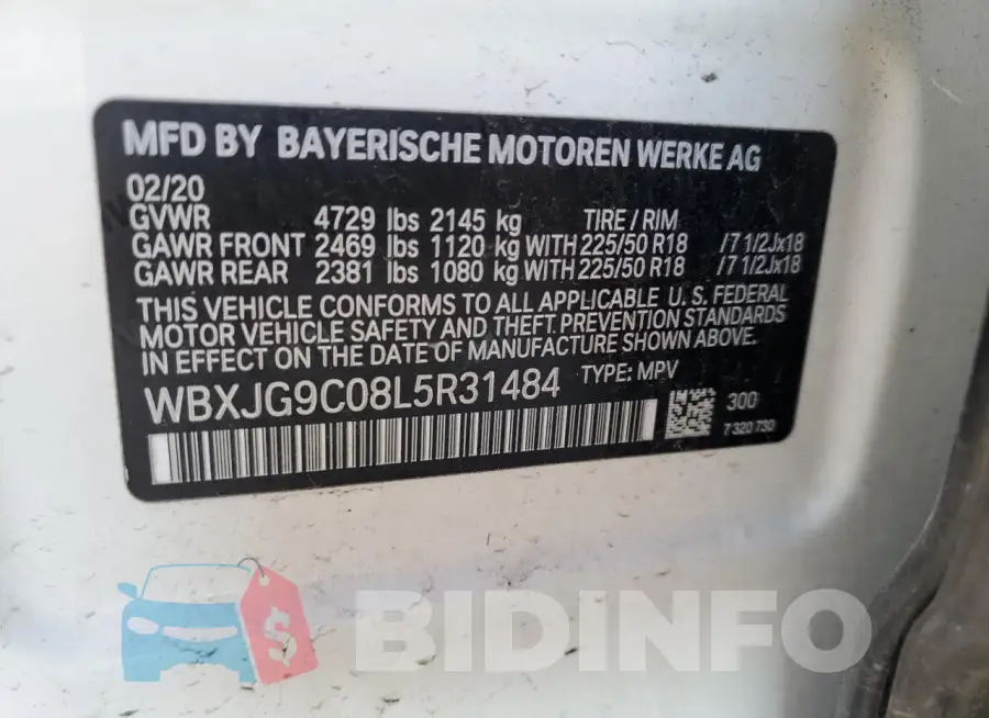 WBXJG9C08L5R31484 Photo# 13