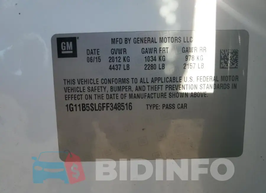 1G11B5SL6FF348516 Photo# 13
