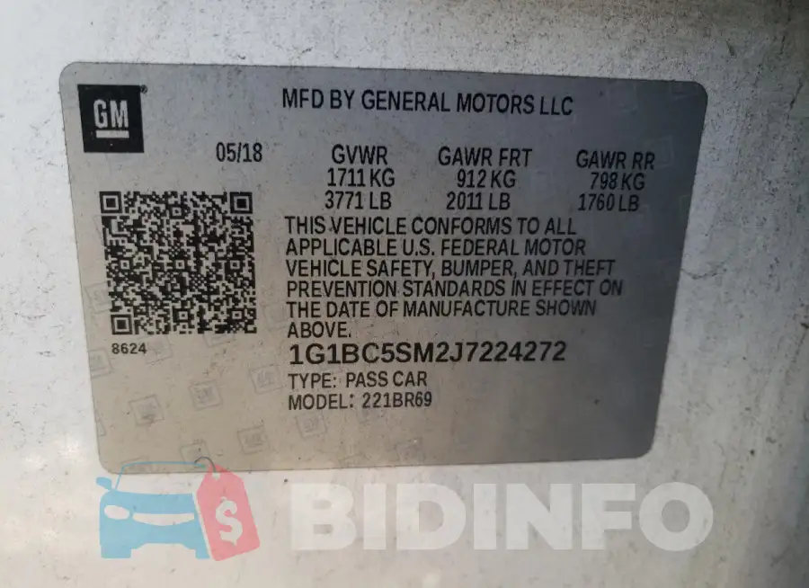 1G1BC5SM2J7224272 Photo# 12