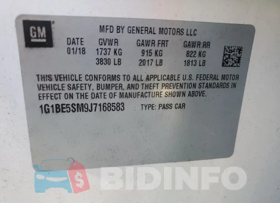 1G1BE5SM9J7168583 Photo# 12