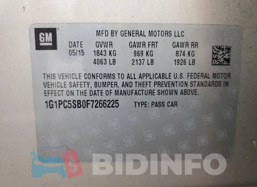 1G1PC5SB0F7266225 Photo# 12