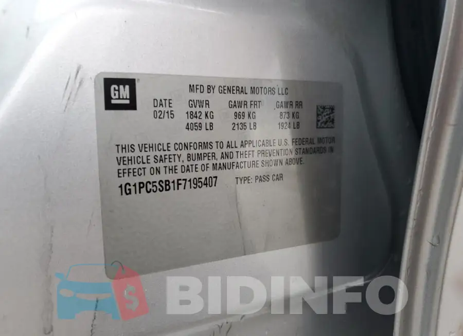 1G1PC5SB1F7195407 Photo# 12
