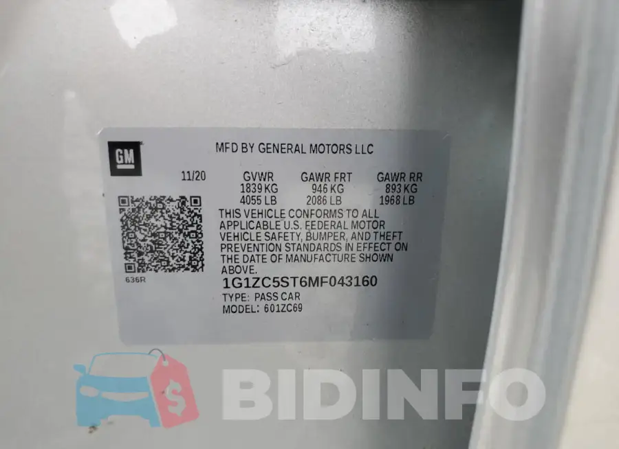 1G1ZC5ST6MF043160 Photo# 12