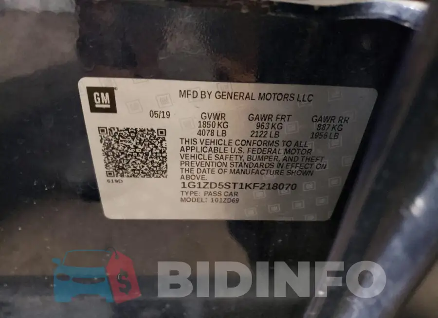 1G1ZD5ST1KF218070 Photo# 12