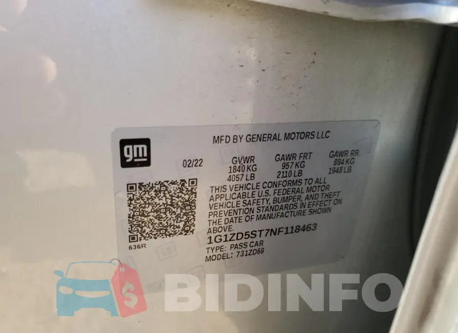 1G1ZD5ST7NF118463 Photo# 13