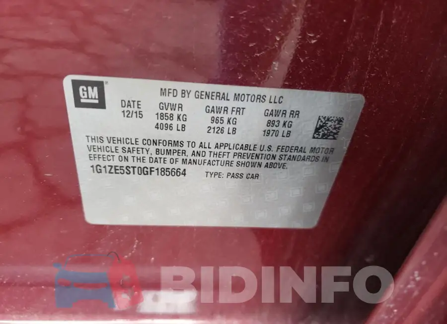 1G1ZE5ST0GF185664 Photo# 12