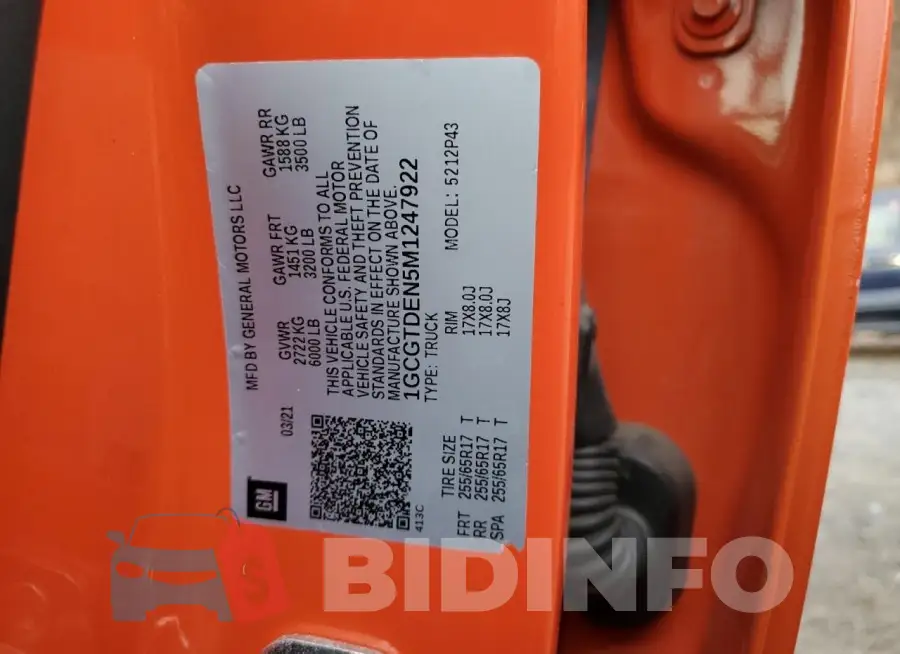 1GCGTDEN5M1247922 Photo# 12