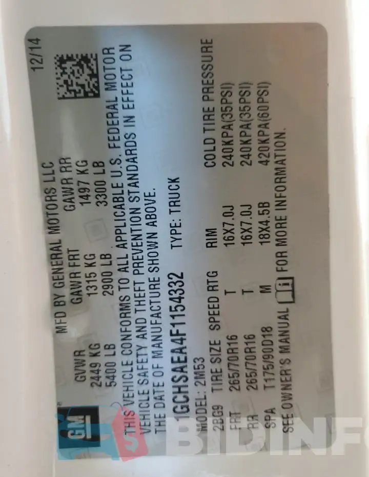 1GCHSAEA4F1154332 Photo# 12