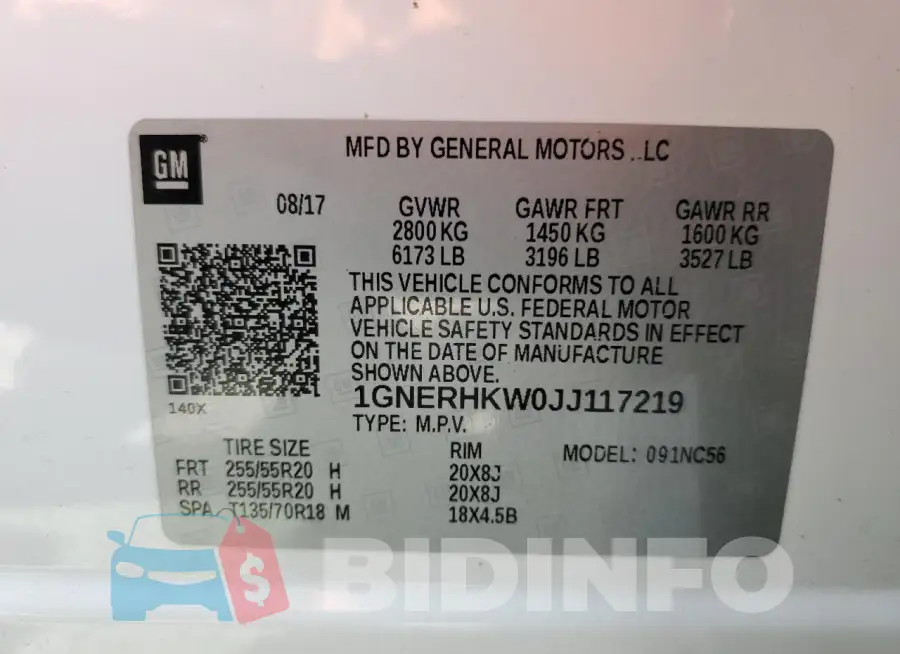 1GNERHKW0JJ117219 Photo# 13