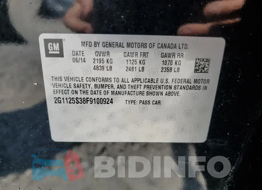 2G1125S38F9100924 Photo# 12