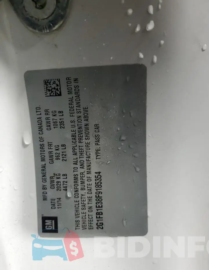 2G1FB1E38F9185354 Photo# 13
