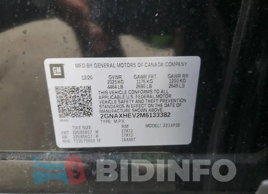 2GNAXHEV2M6133382 Photo# 13