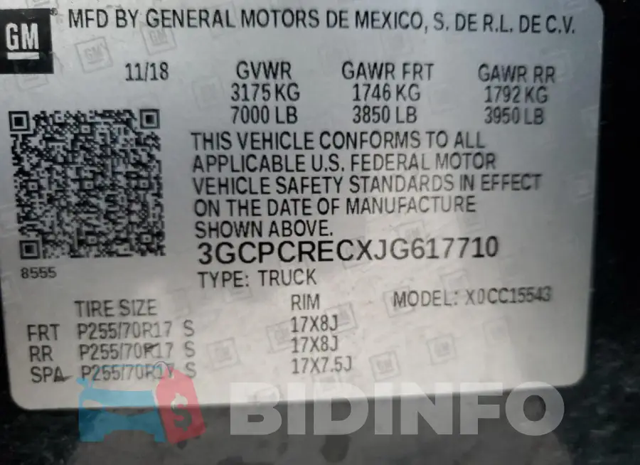 3GCPCRECXJG617710 Photo# 12