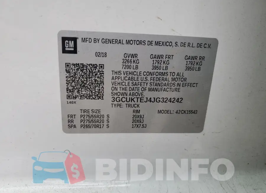 3GCUKTEJ4JG324242 Photo# 12