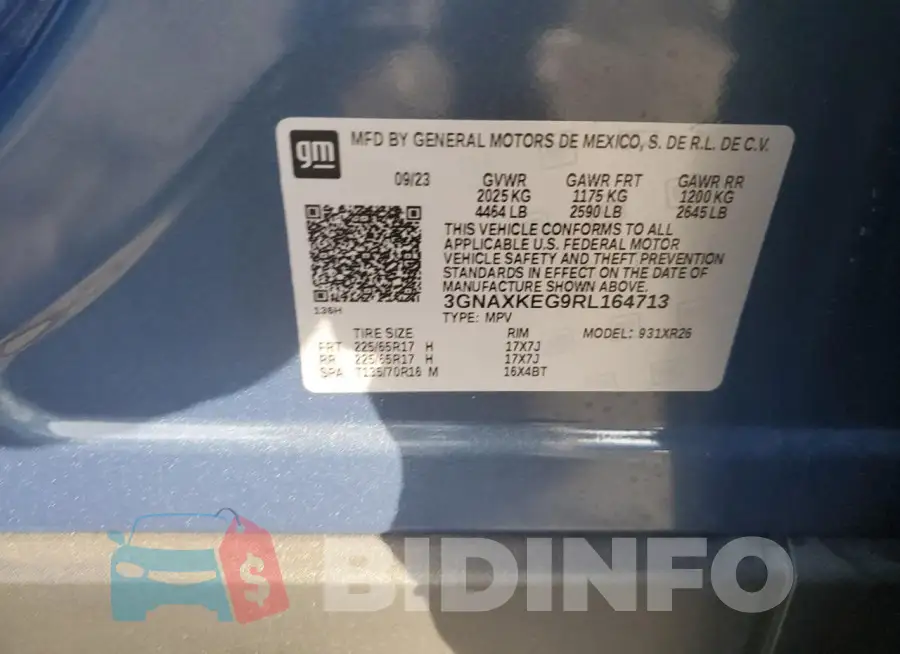 3GNAXKEG9RL164713 Photo# 13