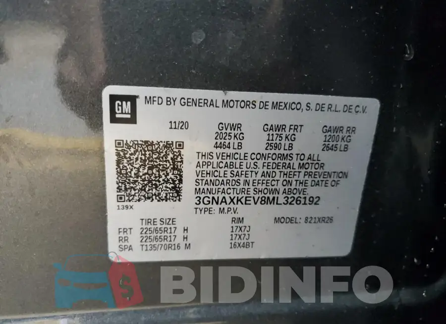 3GNAXKEV8ML326192 Photo# 13