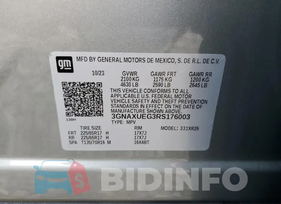 3GNAXUEG3RS176003 Photo# 13