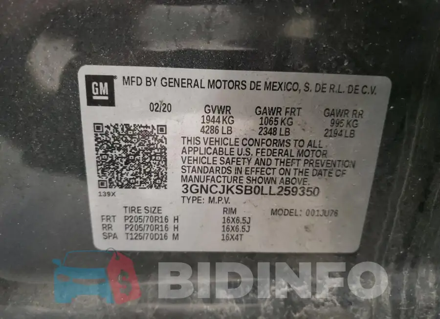 3GNCJKSB0LL259350 Photo# 13
