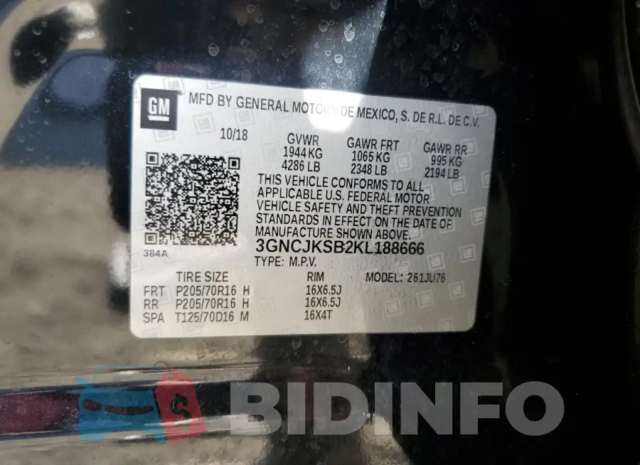 3GNCJKSB2KL188666 Photo# 14