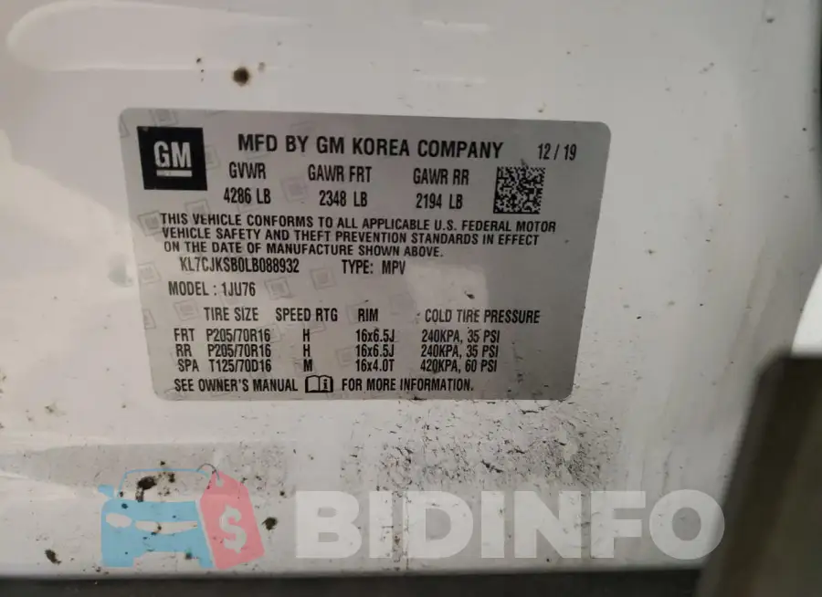 KL7CJKSB0LB088932 Photo# 13