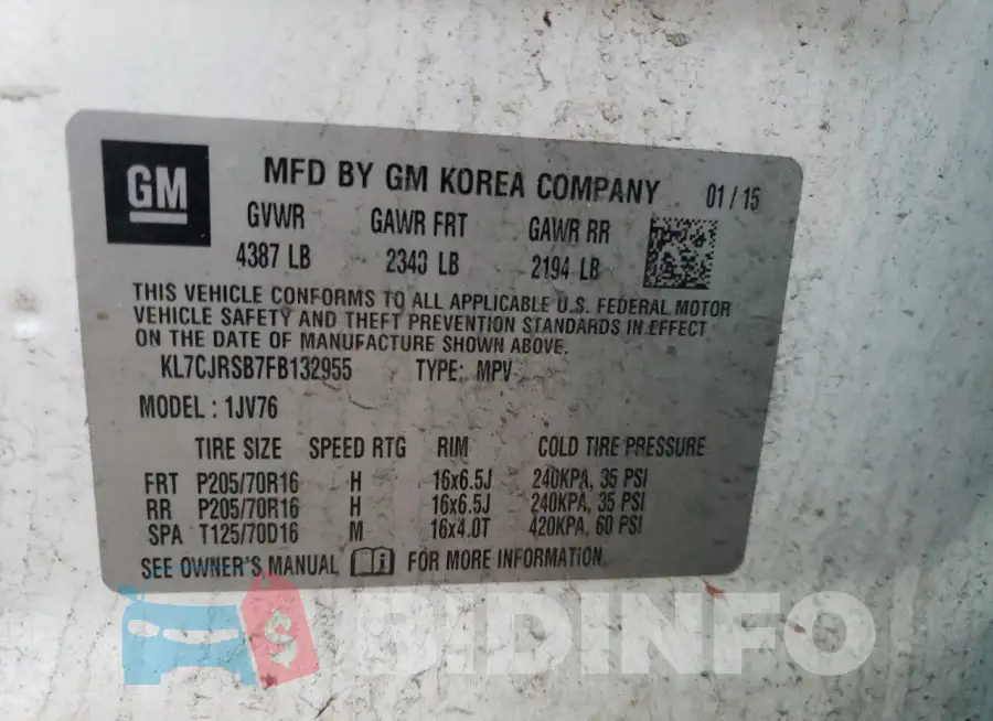 KL7CJRSB7FB132955 Photo# 13