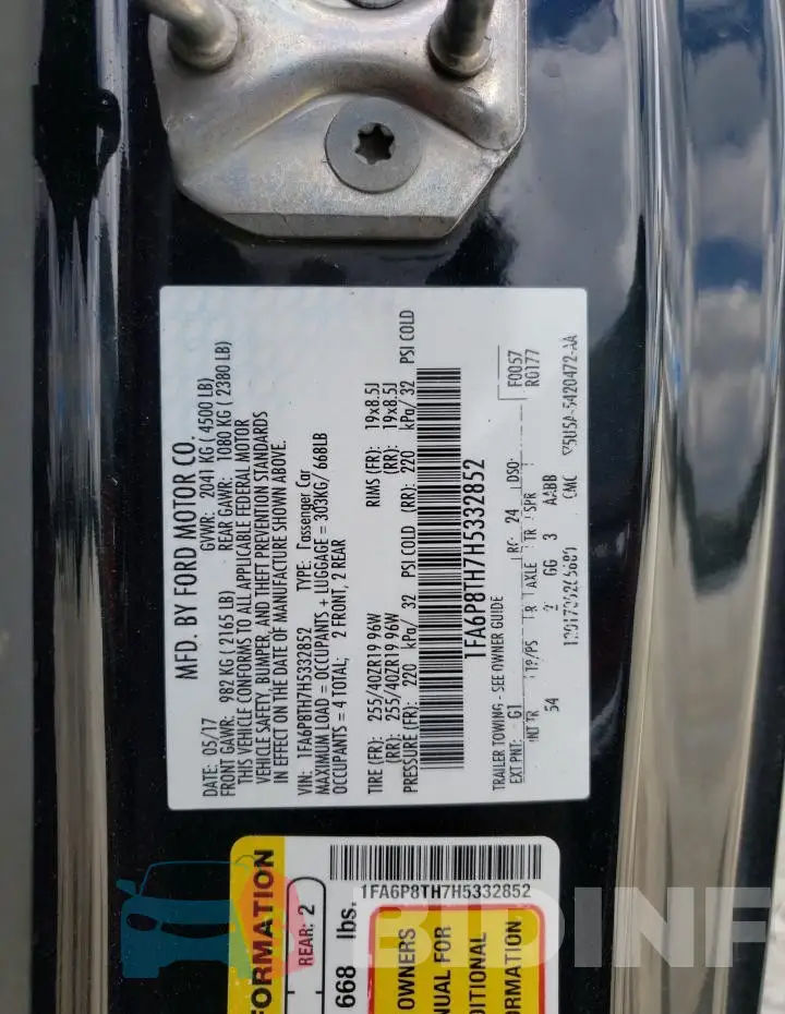 1FA6P8TH7H5332852 Photo# 12