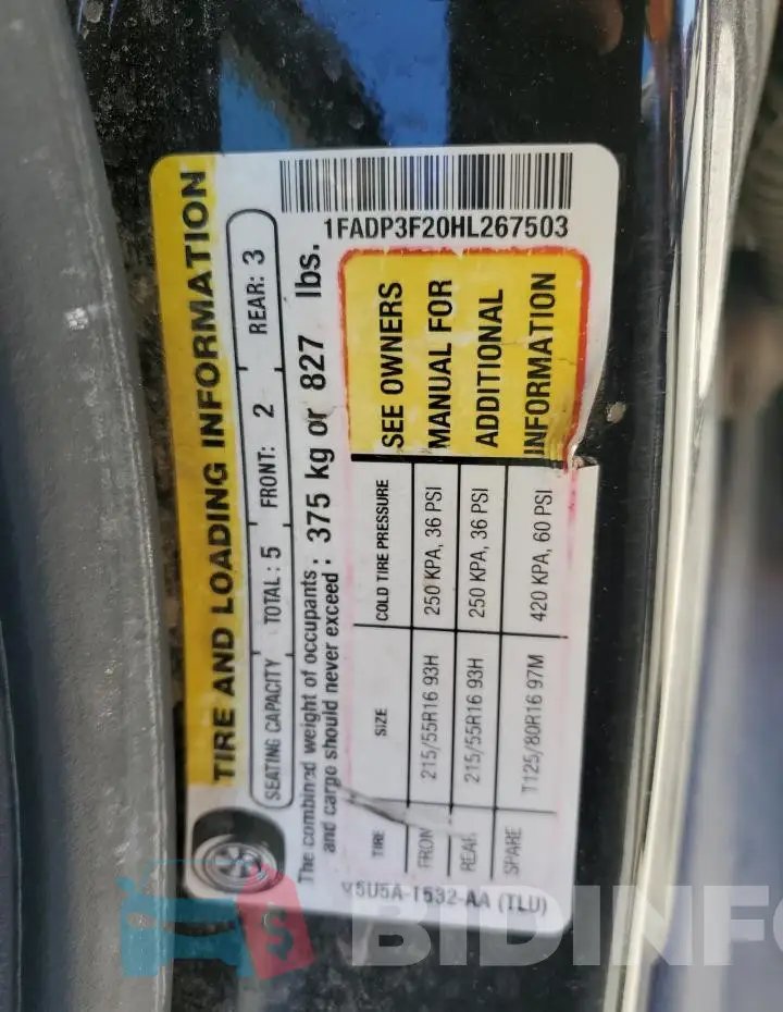 1FADP3F20HL267503 Photo# 12