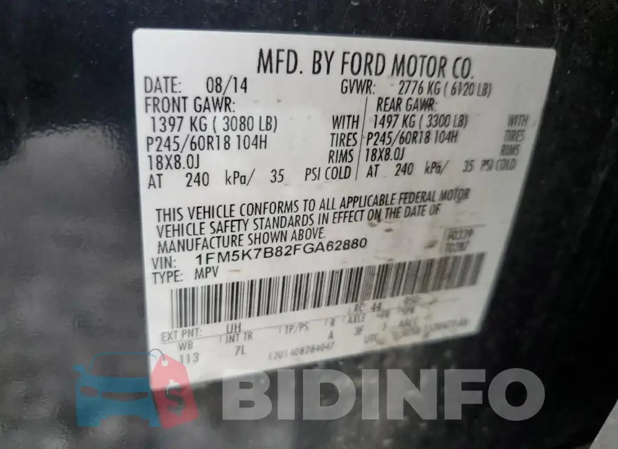 1FM5K7B82FGA62880 Photo# 14