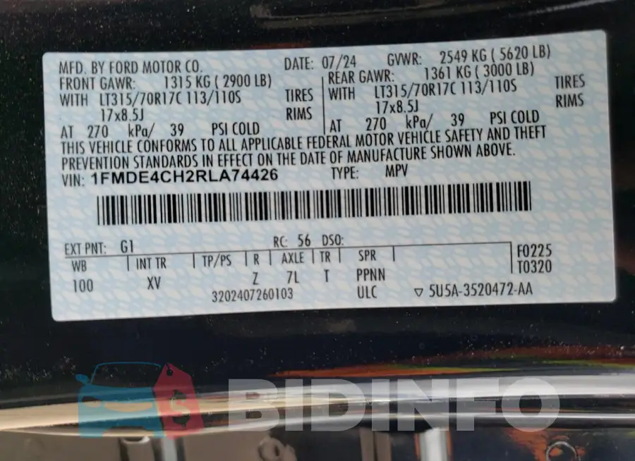 1FMDE4CH2RLA74426 Photo# 14