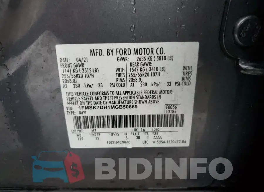 1FMSK7DH1MGB50669 Photo# 12