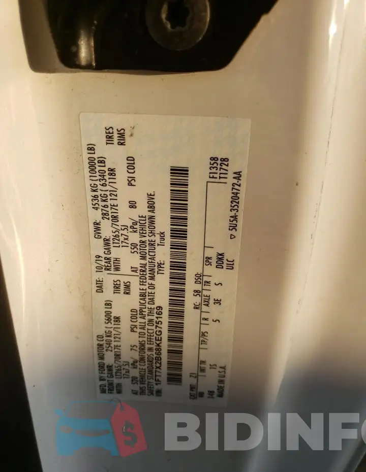 1FT7X2B68KEG75169 Photo# 12