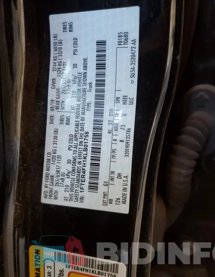 1FTER4FH1KLB01758 Photo# 12