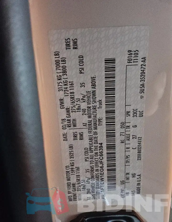 1FTEW1EG6JFC66394 Photo# 12